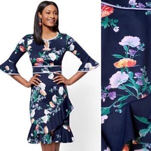 Nwt NY&C floral spring flower ruffle sheath dress